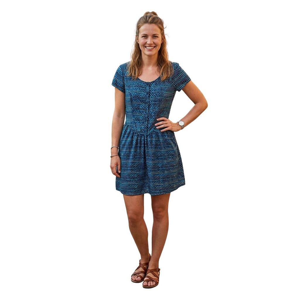 Freebird Blue Printed Mini Dress, M